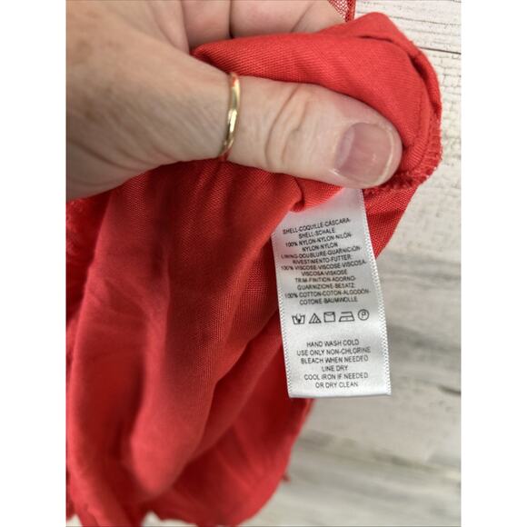 Free People Red Lace Sheer Slip Dress XS – Boho Party / Date Night Look - Picture 8 of 12